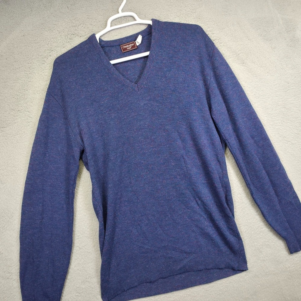 VTG Christopher Hart Sweater‎ Mens 2XL Blue Wool Minimalist Preppy READ